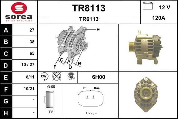 SNRA TR8113 - Alternateur cwaw.fr