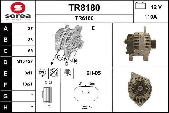 SNRA TR8180 - Alternateur cwaw.fr