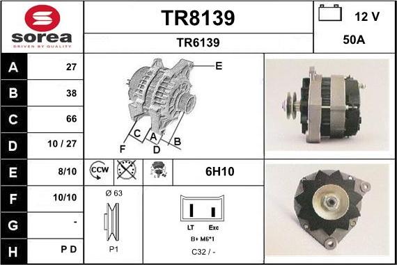 SNRA TR8139 - Alternateur cwaw.fr