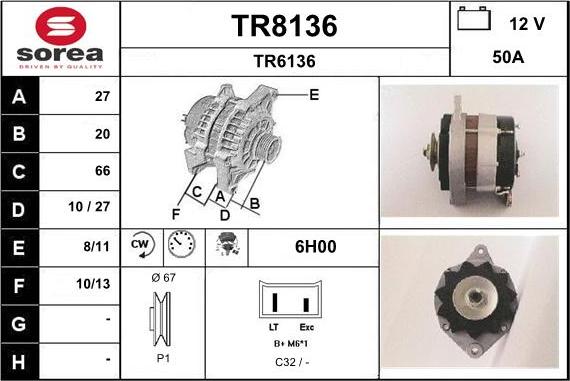 SNRA TR8136 - Alternateur cwaw.fr