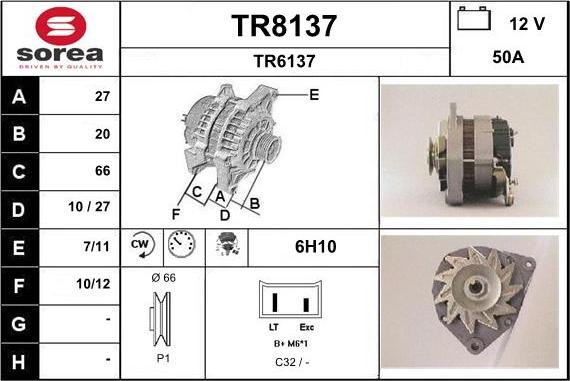 SNRA TR8137 - Alternateur cwaw.fr