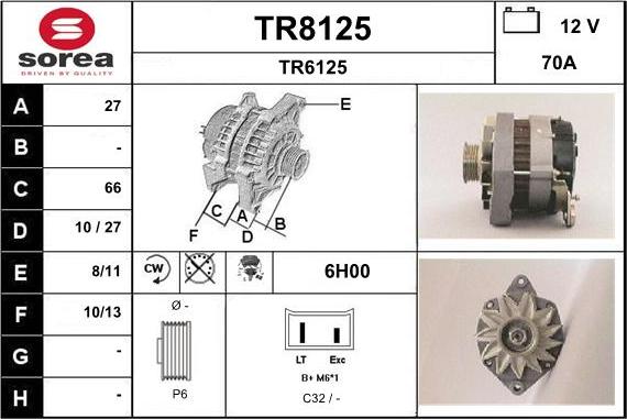 SNRA TR8125 - Alternateur cwaw.fr