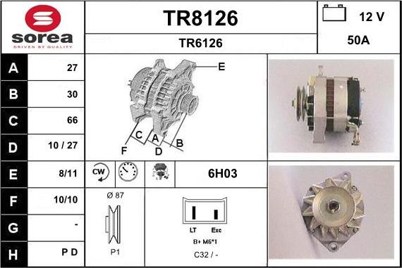 SNRA TR8126 - Alternateur cwaw.fr