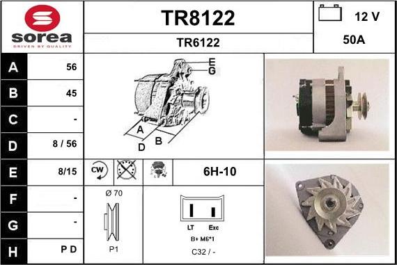 SNRA TR8122 - Alternateur cwaw.fr