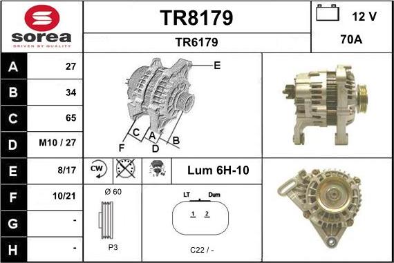 SNRA TR8179 - Alternateur cwaw.fr