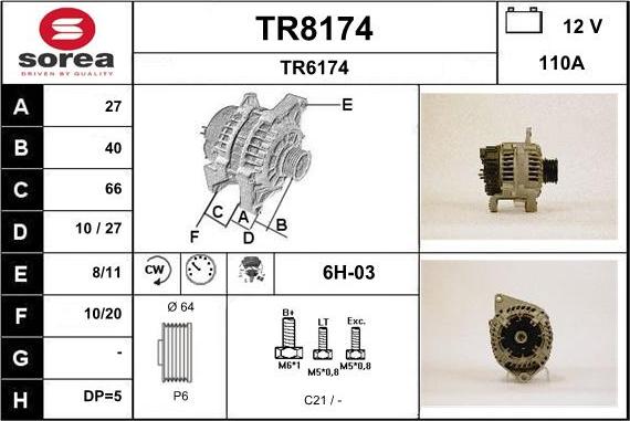 SNRA TR8174 - Alternateur cwaw.fr