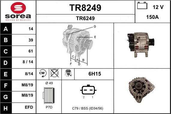 SNRA TR8249 - Alternateur cwaw.fr