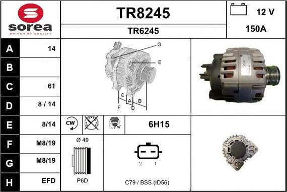 SNRA TR8245 - Alternateur cwaw.fr