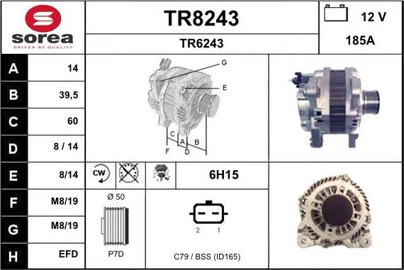 SNRA TR8243 - Alternateur cwaw.fr