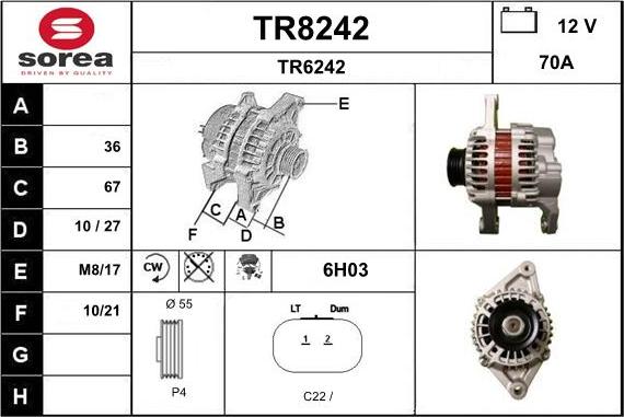 SNRA TR8242 - Alternateur cwaw.fr