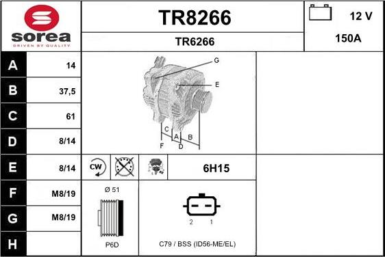 SNRA TR8266 - Alternateur cwaw.fr