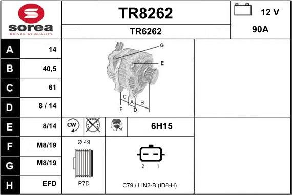 SNRA TR8262 - Alternateur cwaw.fr