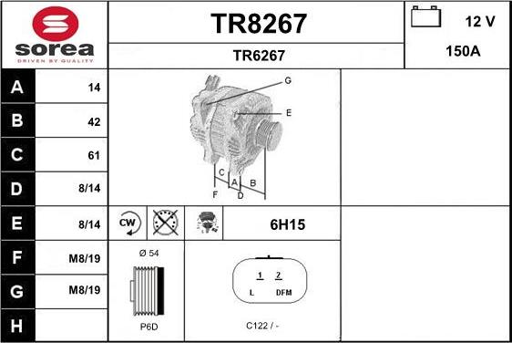 SNRA TR8267 - Alternateur cwaw.fr