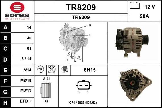 SNRA TR8209 - Alternateur cwaw.fr