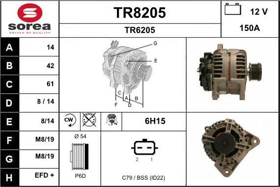 SNRA TR8205 - Alternateur cwaw.fr