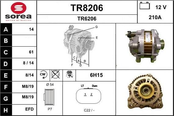 SNRA TR8206 - Alternateur cwaw.fr