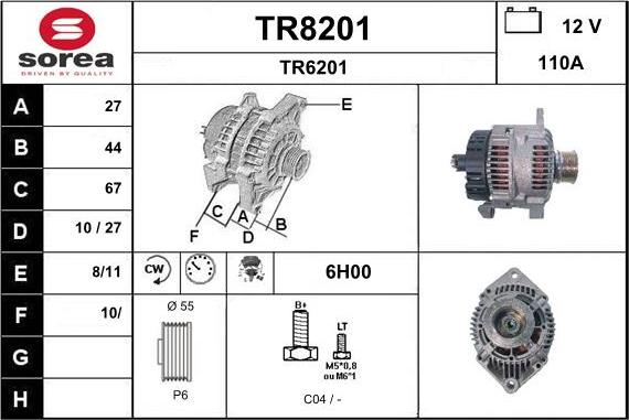 SNRA TR8201 - Alternateur cwaw.fr