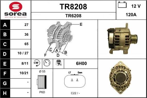 SNRA TR8208 - Alternateur cwaw.fr