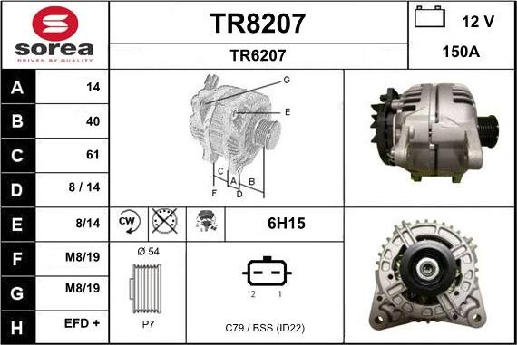 SNRA TR8207 - Alternateur cwaw.fr