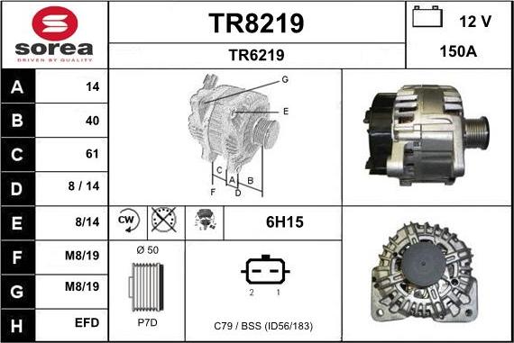 SNRA TR8219 - Alternateur cwaw.fr