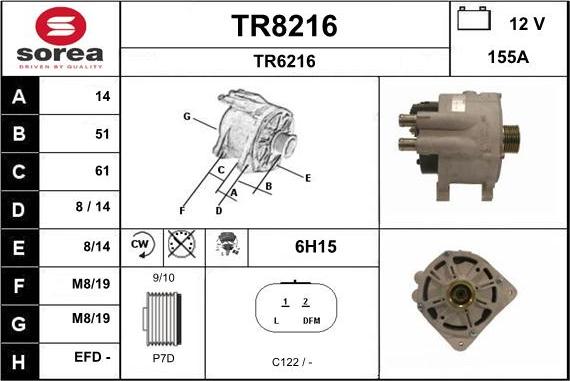 SNRA TR8216 - Alternateur cwaw.fr