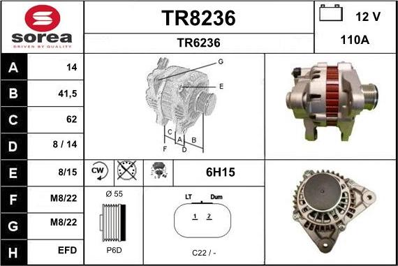 SNRA TR8236 - Alternateur cwaw.fr