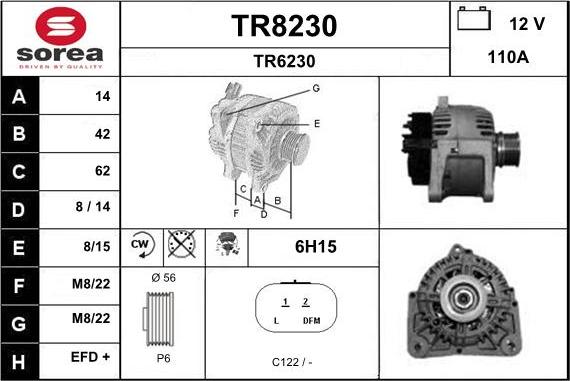 SNRA TR8230 - Alternateur cwaw.fr