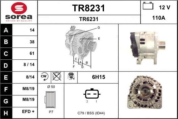 SNRA TR8231 - Alternateur cwaw.fr