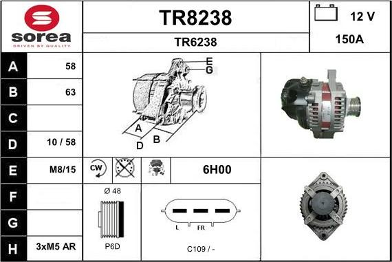 SNRA TR8238 - Alternateur cwaw.fr