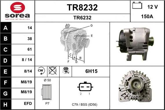 SNRA TR8232 - Alternateur cwaw.fr