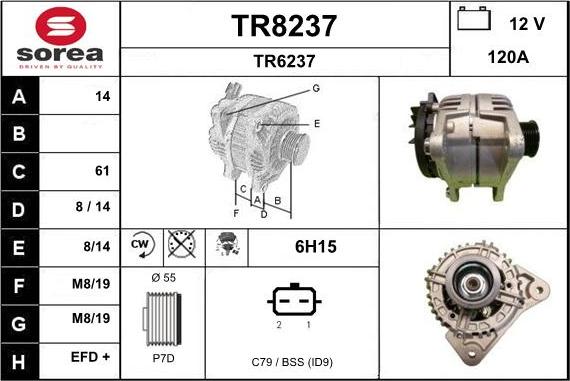 SNRA TR8237 - Alternateur cwaw.fr