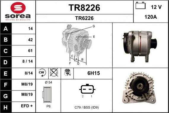 SNRA TR8226 - Alternateur cwaw.fr