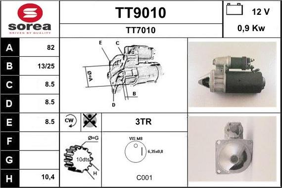 SNRA TT9010 - Démarreur cwaw.fr