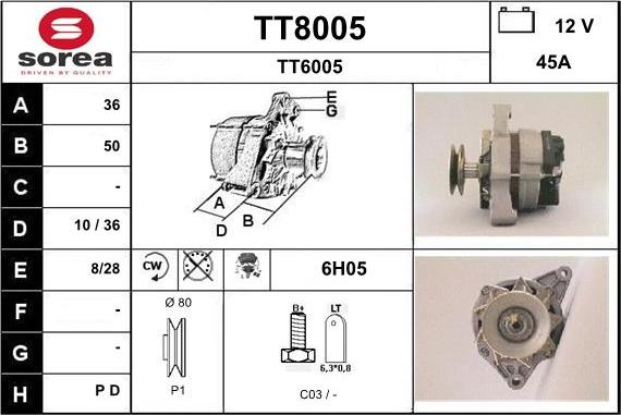 SNRA TT8005 - Alternateur cwaw.fr