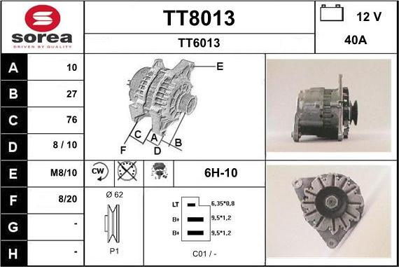 SNRA TT8013 - Alternateur cwaw.fr