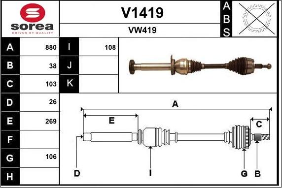 SNRA V1419 - Arbre de transmission cwaw.fr