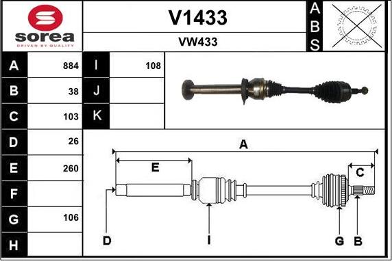 SNRA V1433 - Arbre de transmission cwaw.fr