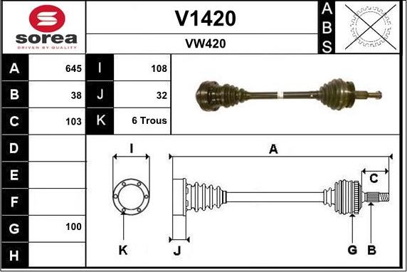 SNRA V1420 - Arbre de transmission cwaw.fr