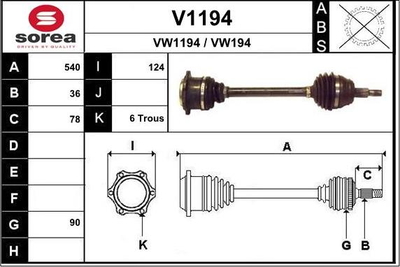 SNRA V1194 - Arbre de transmission cwaw.fr