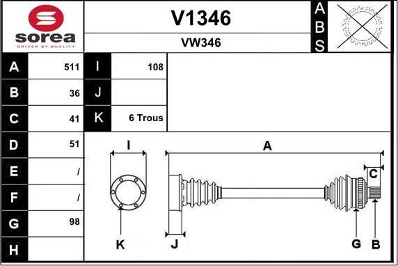 SNRA V1346 - Arbre de transmission cwaw.fr