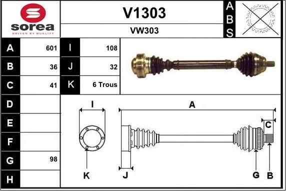 SNRA V1303 - Arbre de transmission cwaw.fr