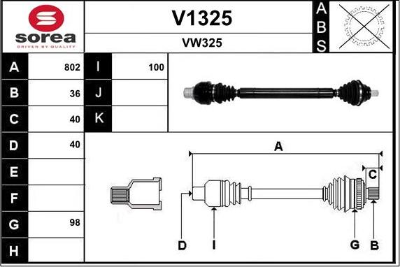 SNRA V1325 - Arbre de transmission cwaw.fr