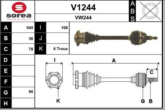 SNRA V1244 - Arbre de transmission cwaw.fr