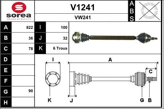 SNRA V1241 - Arbre de transmission cwaw.fr