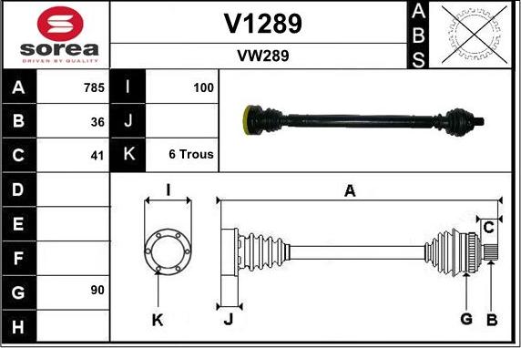 SNRA V1289 - Arbre de transmission cwaw.fr