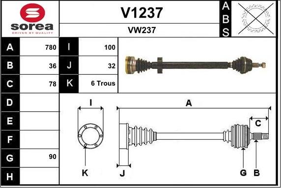 SNRA V1237 - Arbre de transmission cwaw.fr