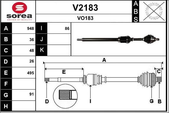 SNRA V2183 - Arbre de transmission cwaw.fr