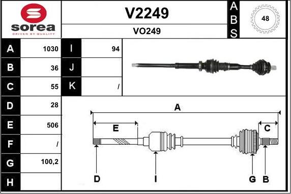 SNRA V2249 - Arbre de transmission cwaw.fr