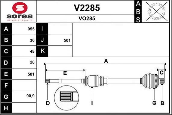 SNRA V2285 - Arbre de transmission cwaw.fr