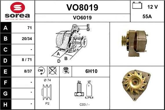 SNRA VO8019 - Alternateur cwaw.fr